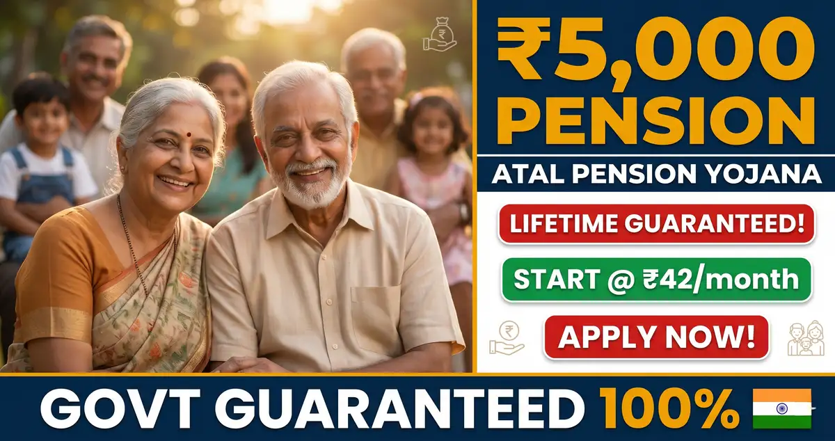 Atal Pension Yojana 2026 Apply Online - Rs 1000-5000 Monthly Pension, Eligibility, Contribution Chart