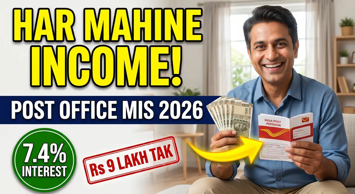 Post Office MIS 2026 - Monthly Income Scheme 7.4%, Rs 9 Lakh Limit + Calculator