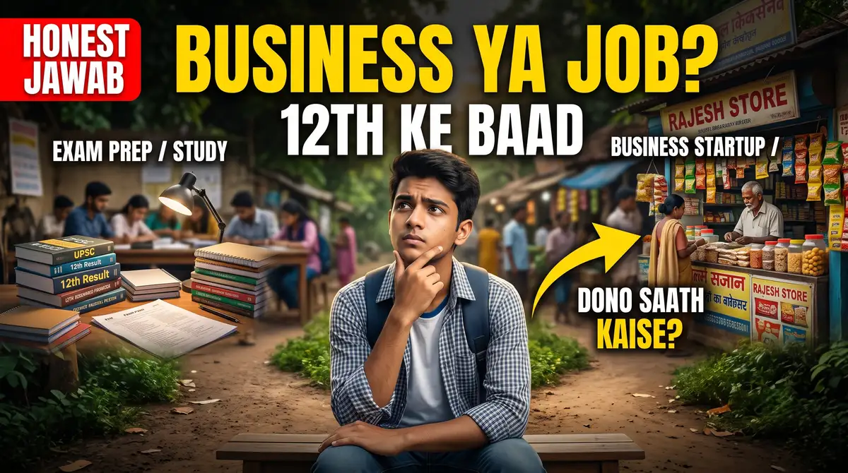 12th Ke Baad Business Ya Job 2026 - Kaise Decide Kare (Honest Comparison)