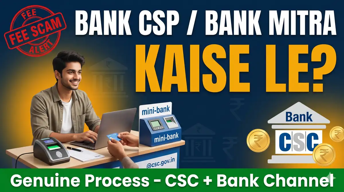 Bank CSP / Bank Mitra Kaise Le 2026 - Genuine Process + Fee Scam Se Bachao