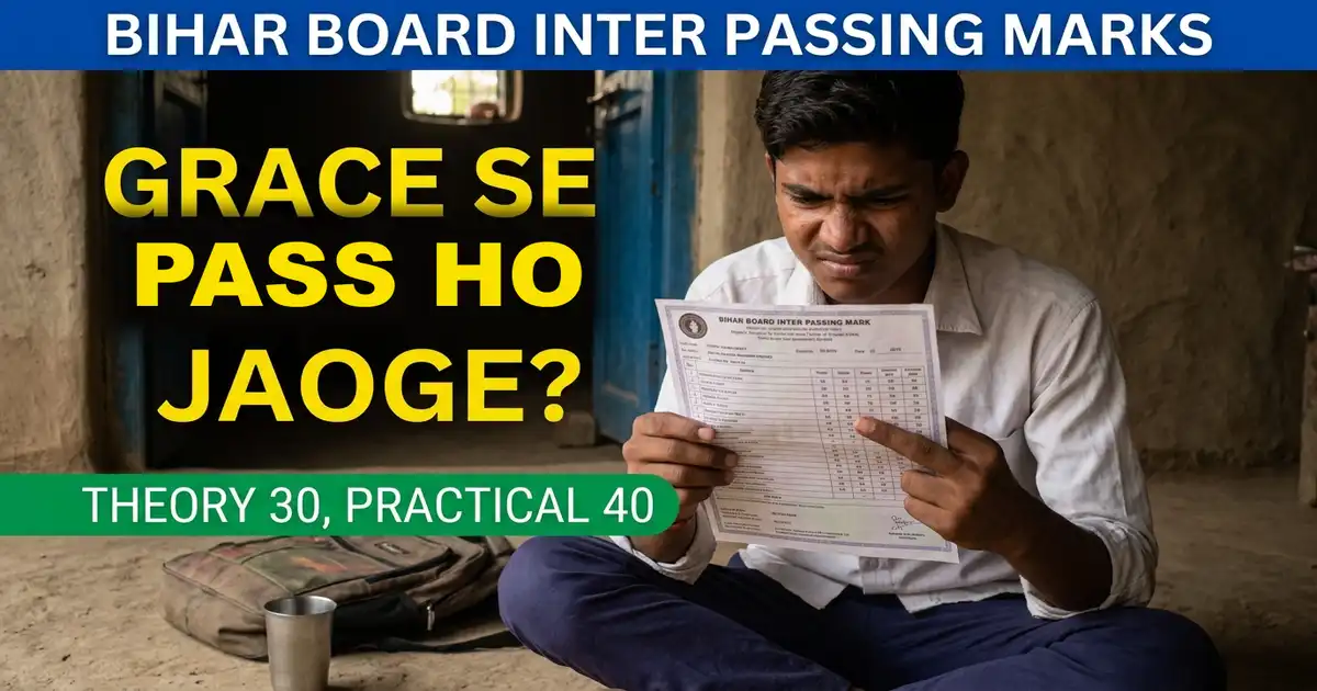 Bihar Board Inter Me Pass Hone Ke Liye Kitne Number Chahiye - Theory 30 Aur Practical 40 Alag-Alag, Aur Wo Grace Wala Niyam Jo Aapko Fail Se Pass Kar Deta Hai
