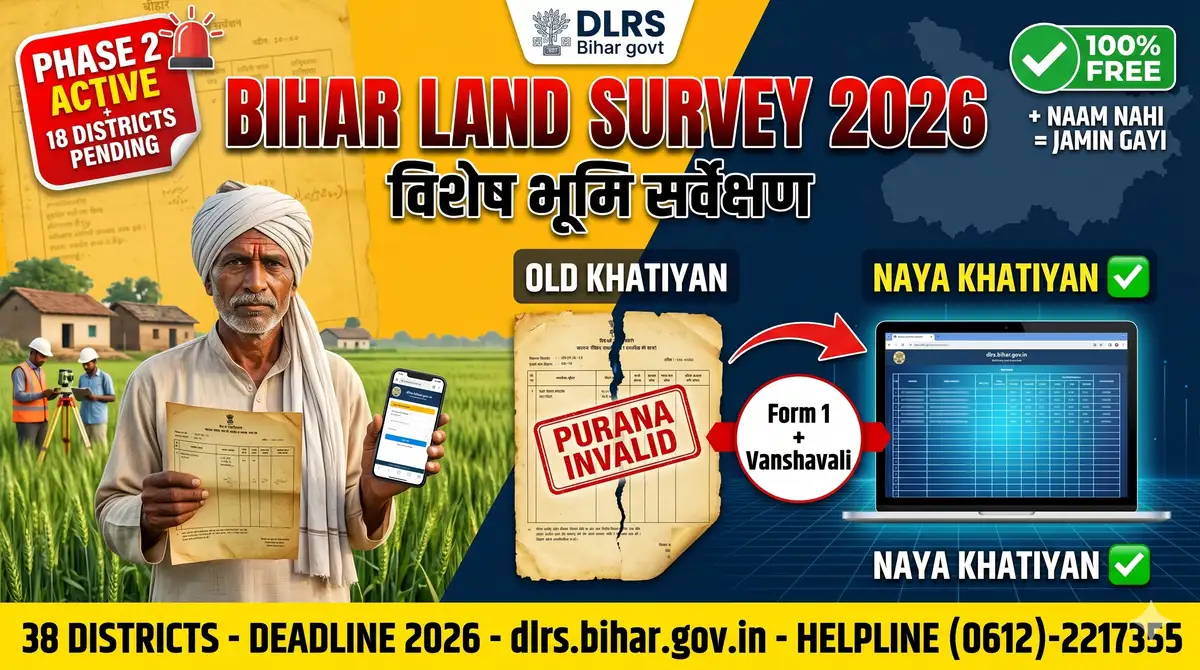 Bihar Special Land Survey 2026 (Vishesh Bhumi Sarvekshan) - Status Check, Form 1 + Vanshavali, dlrs.bihar.gov.in