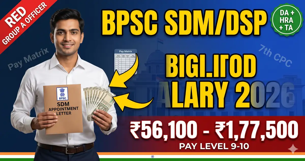 BPSC SDM/DSP Salary 2026 - Bihar Pay Level 7-10 Complete Guide