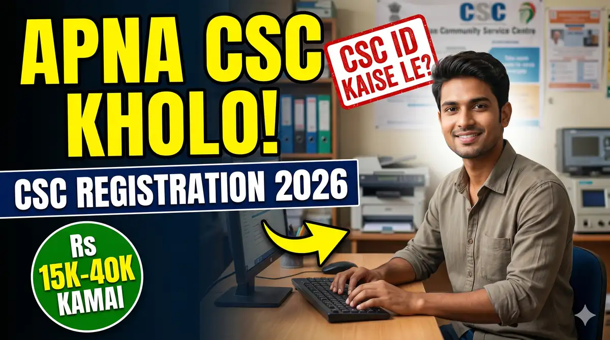 CSC Digital Seva Registration 2026 - CSC ID Kaise Le, TEC Certificate + Kamai