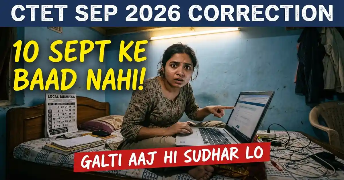 CTET Ka Correction Window Khul Gaya - Sirf 10 September Tak, Aur Notice Saaf Kehta Hai Ki Uske Baad Kisi Bhi Haal Me Sudhar Nahi Hoga