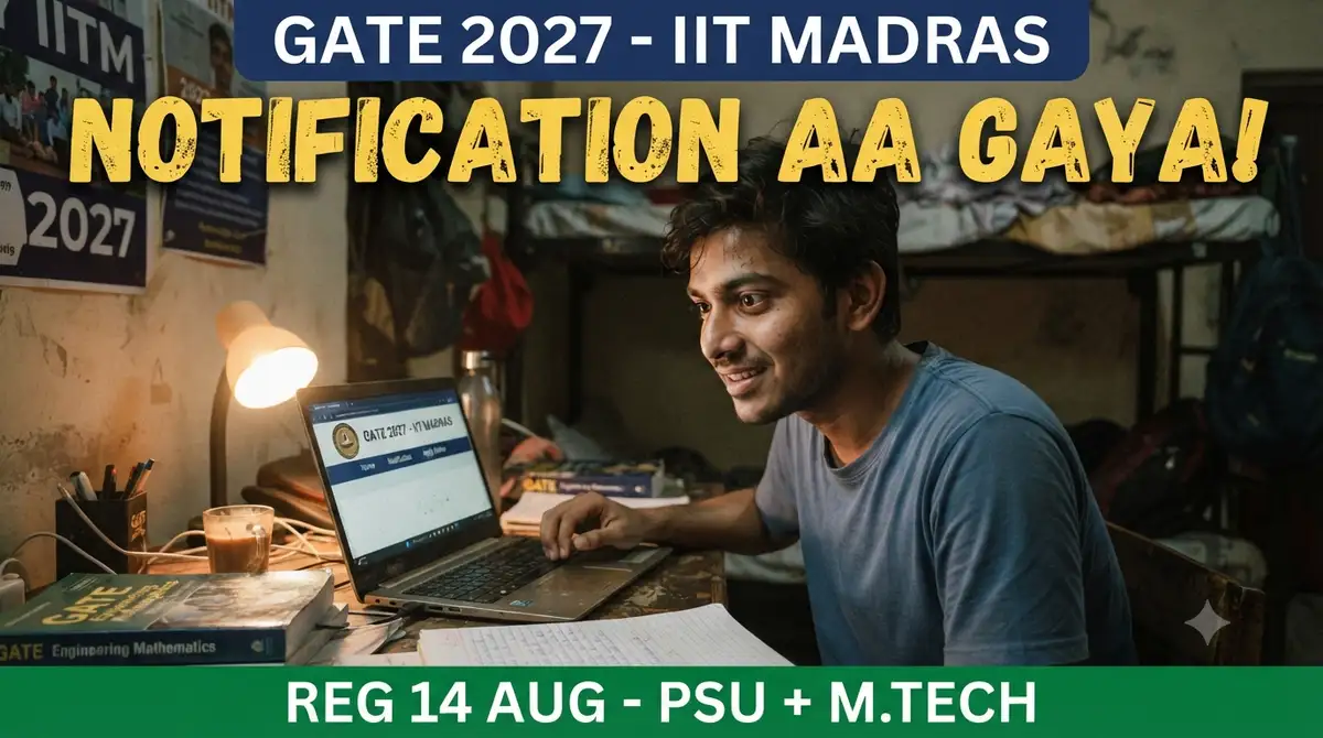 GATE 2027 - IIT Madras, Registration 14 Aug Se, Exam Feb 2027 (Notification OUT)