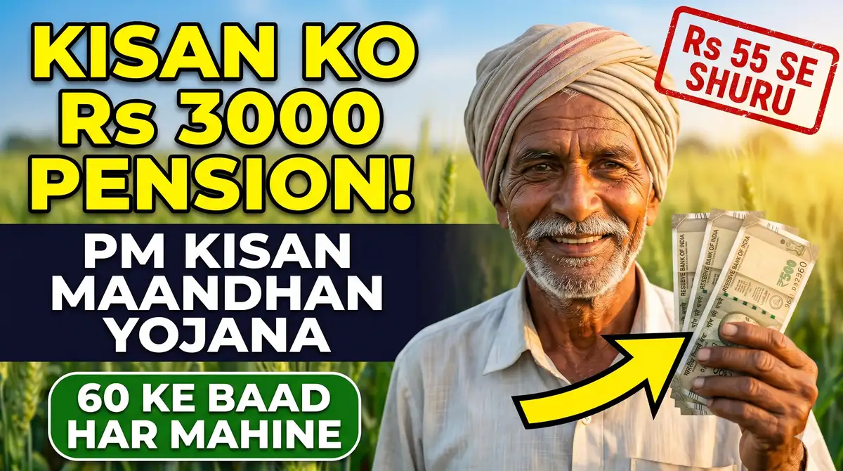PM Kisan Maandhan Yojana 2026 - Rs 3,000 Pension, Eligibility + Apply Process