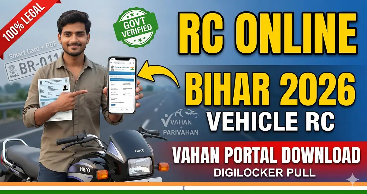 RC Online Bihar 2026 - Vehicle Registration Download + Status Check