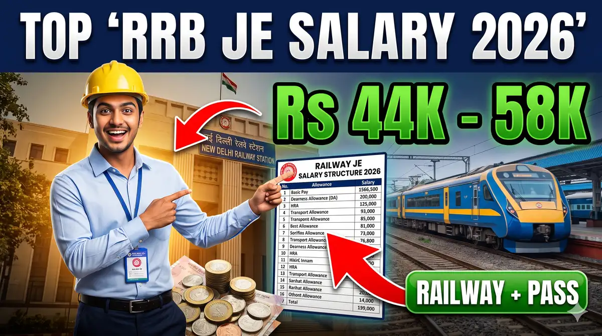 RRB JE Salary 2026 (Railway) - Pay Level 6, Basic Rs 35,400, In-Hand Rs 56,000-66,000 (DA 60%)