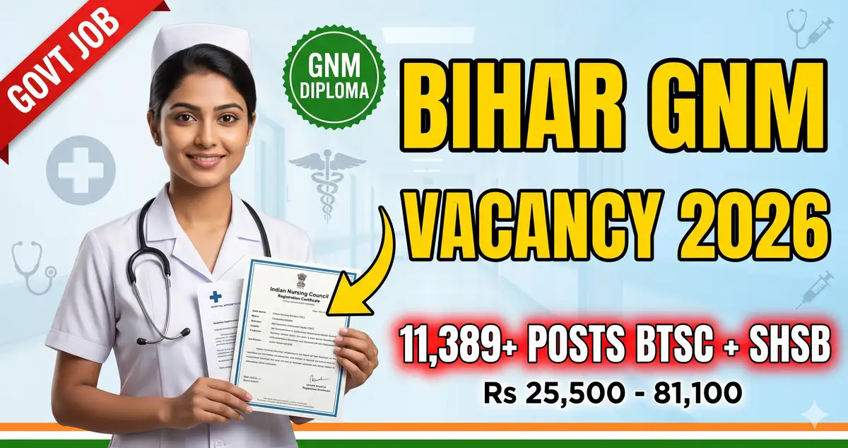 Bihar GNM Vacancy 2026 - Government Nursing Recruitment Apply Online