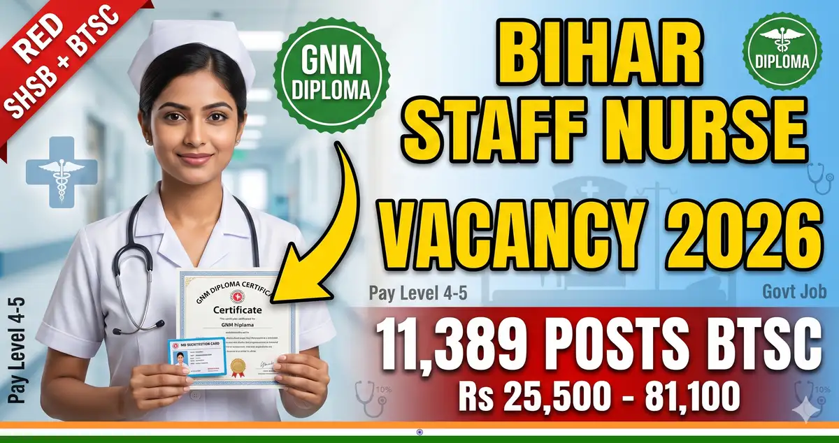Bihar Staff Nurse Vacancy 2026 - SHSB + BTSC Recruitment