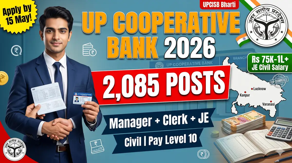 UP Cooperative Bank Recruitment 2026 - 2,085 Posts (UPCISB), Apply by 15 May at upcisb.upsdc.gov.in