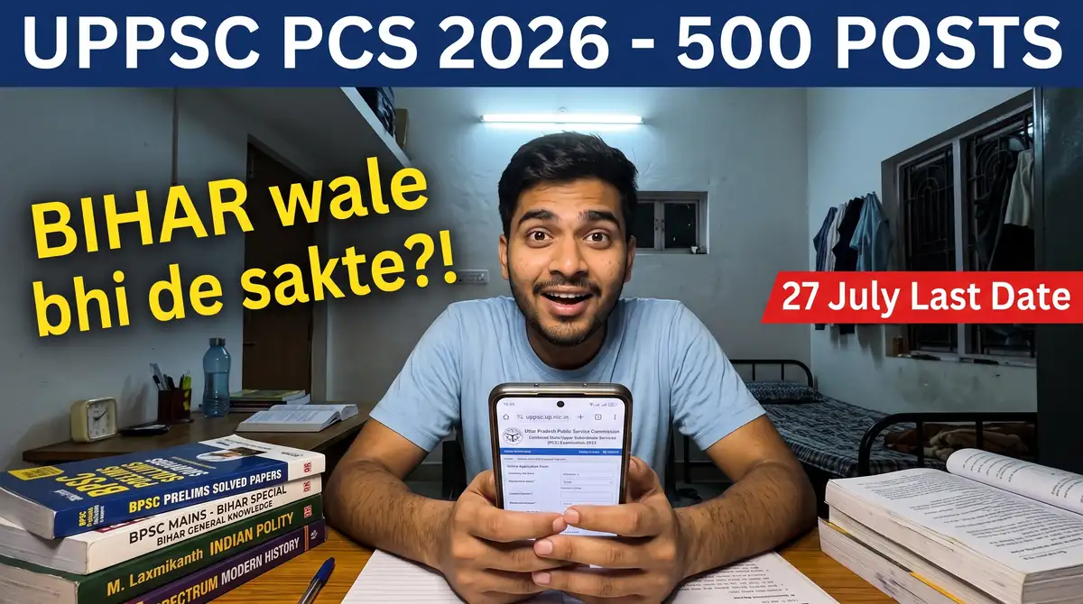 UPPSC PCS 2026 - Apply Window Band (3 Aug), Form Modification 10 August Tak, ~500 Posts (SDM/DSP/BDO)