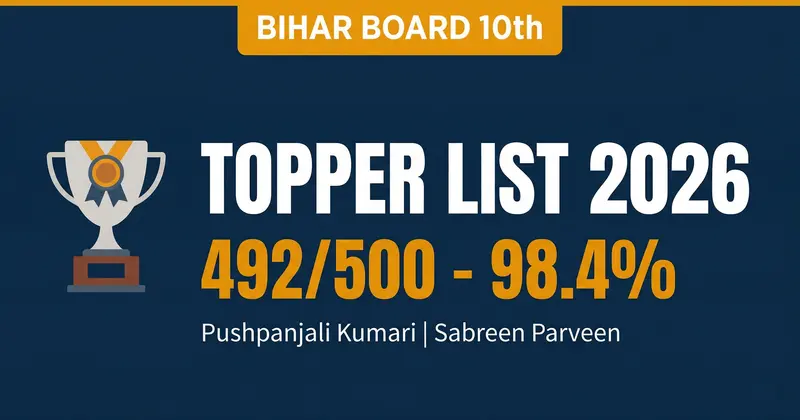 Bihar Board 10th Topper List 2026 - District-wise Matric Toppers