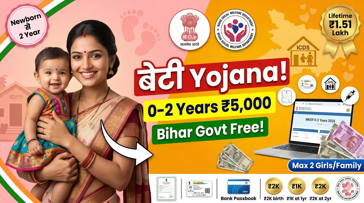 Mukhyamantri Kanya Utthan Yojana 0-2 Years 2026 - Rs 5,000 Bihar Beti Aangan Apply Online